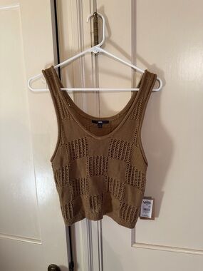 Vans Women's Brown Knit Crop Tank Top NWT Size Large